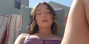 Brooke sexy MILF solo cum outside in yard
