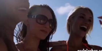 Sexy babes enjoyed seabob and reptile wrangling while naked