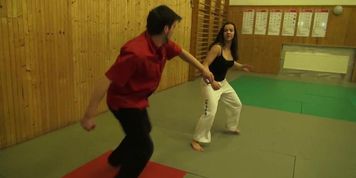 Karate girl beats man 