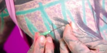 Blonde Tattooed Girl Anuskatzz Anal Masturbation Solo - Fingering Her Tight Hole