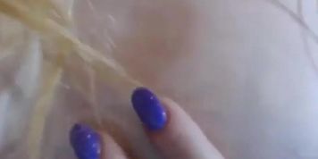 Blonde Teen In Black Stockings Teasing