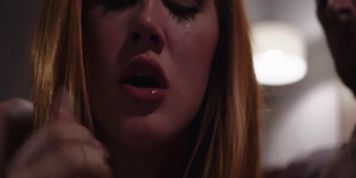 Busty blonde tgirl Daisy Taylor nasty deepthroat bj