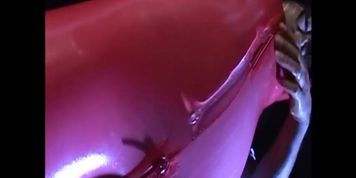 Japanese pink spandex dress nipple play