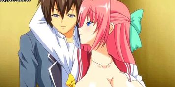 Busty anime redhead squirting