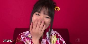 Seductive JAV Star Chiharu Gives Intense Blowjob & Kimono-Fucking Passion