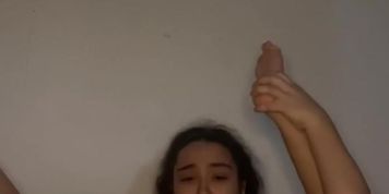 Teenager playing with her pussy