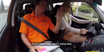 FakeDrivingSchool - Blonde learner with perfect tits (Ricky Rascal)