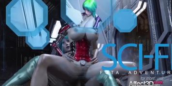 3d Animated Futanari Babes Having Threesome In A Space Station
