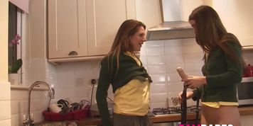 Tattooed dyke Mischa Cross fucked with huge strapon (Misha Cross)