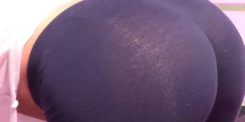 Yogi Girl Bending over in see thru Leggings