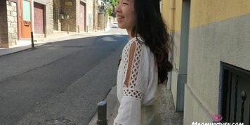 Trying our new remote controlled vibrator in the street