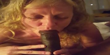 Blonde wife sucks bbc and loves giving him a blowjob she now a slut for bbc