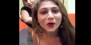 Indian Model Shranya And Ashwini Pressing Each Others Boobs And Playing Live