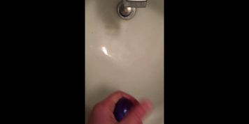 POV Cumming in the Sink - Massive Load of Thick Cum (Fake Cumshot w/ Strapon)