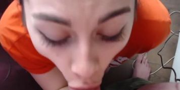 Stepdaughter ask her stepfather go for a walk and gets cock in her mounthh