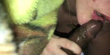 thick white girl sucking cock SLOPPY 