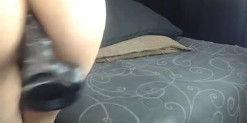 Petite Stepsister fucking her tight ass with a dildo