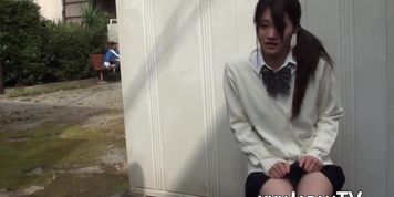 Mesmerizing Japanese schoolgirl has a vibrator in her pants