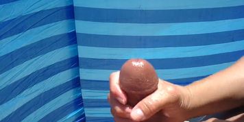 big cumshot on the beach