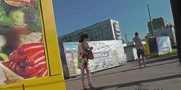 Upskirting clip shows an amazing petite ass of a lassie