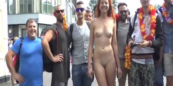 beautiful naked girl at street -cmnf