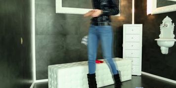 SLIMEWAVE - Masturbating gloryhole eurobabe in her jeans