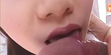 Japanese girl teasing blowjob