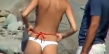 Nudist Wife at the Beach Filmed on Voyeur Cam