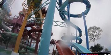 Big ass Thai amateur gf waterpark fun and sex at home after