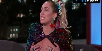 Miley Cyrus Sexy Scene  in Jimmy Kimmel Live