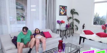 Teen Taylor was giving a blowjob to a friends stepdad