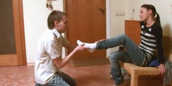 Oral sex on the kitchen unit with Ivana (Virginee Spice)