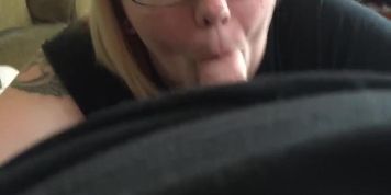 Wife enjoying Sunday snack