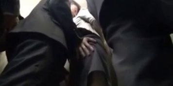 beauty office lady group fucked in elevator - video 1 (Beauty Dior)