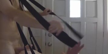 Bald pussy chick tries her new sex swing gets facial sperm splat teen blowjob mature