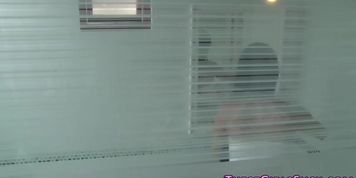 Pov teen blows cum mouth