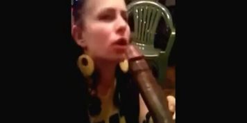 Sexy Brunette Sucks BBC