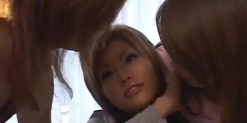 Japanese Lesbians groping and kissing