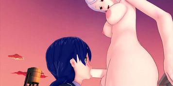 FUTA Food Wars!: Shokugeki no Soma Alice Nakiri X MEGUMI TADOKORO 3D HENTAI