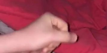 Playing with my dick until I cum on myself 