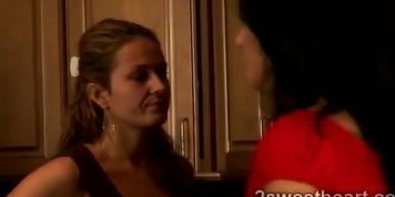 Two sexy housewives lonely at home make each other company