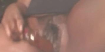 Gaping Black Hairy Pussy Squirts