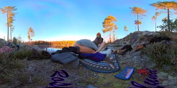 Sex on a reindeer skin next to a forest lake - RosenlundX - VR 360 - 5,7k 30fps