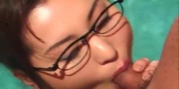 Who is this?  Japanese with glasses fucked by a pool