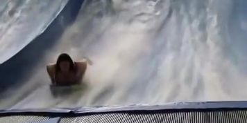 Bouncing big boobs at the water park