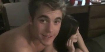 Dirty College Blonde In Glasses Sucking Cock At Dorm Room Party