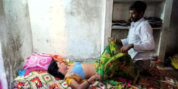 Desi Housewife Fucks Step Brother in Hindi - Hairy Pussy and Big Nipples in Bedroom
