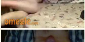 Jerking off for feet on Omegle (part 2 with cum in private)