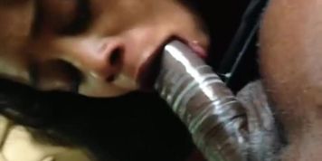 Jamaican Freak sucking on my cock