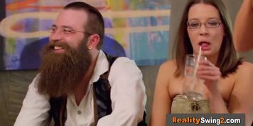 Horny couples arrive at the Swinger Mansion to lick different pussies in a simultaneous way